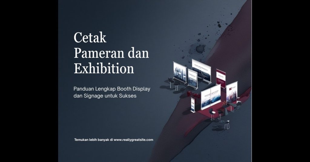 Panduan produk cetak untuk display pameran dan booth event – roll-up banner, backdrop fabric, backwall modular untuk exhibitor profesional